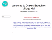 Tablet Screenshot of drakesbroughtonvillagehall.btck.co.uk