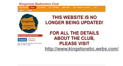 Desktop Screenshot of kingstonebadmintonclub.btck.co.uk